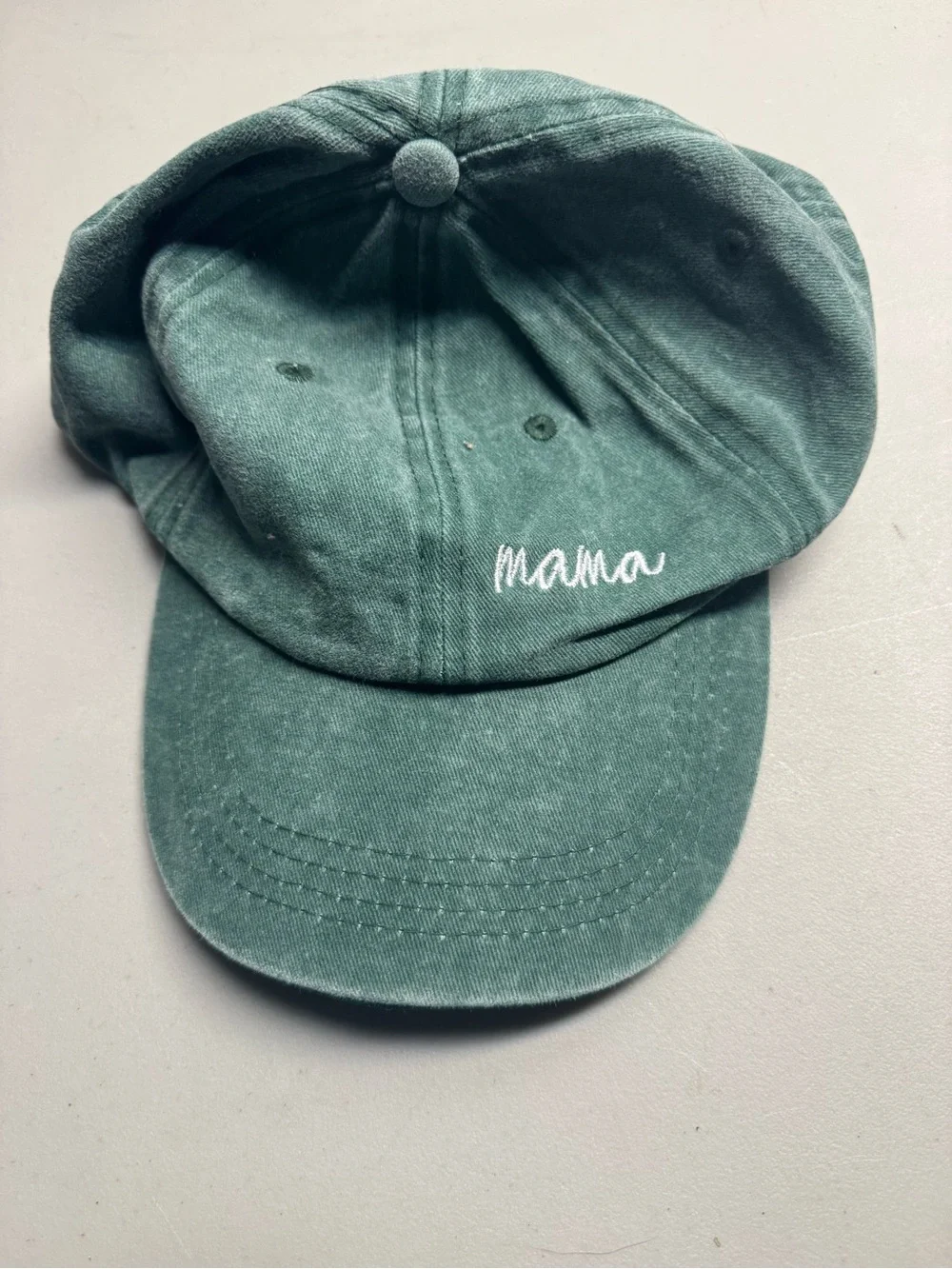 Mama Embroidered Cap in Teal‎